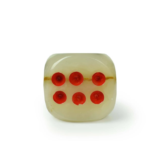 Gemstone Mid 20th Century Oversized Handcrafted Solid Onyx Stone Dice Paperweight Figurine For Sale - Image 7 of 11