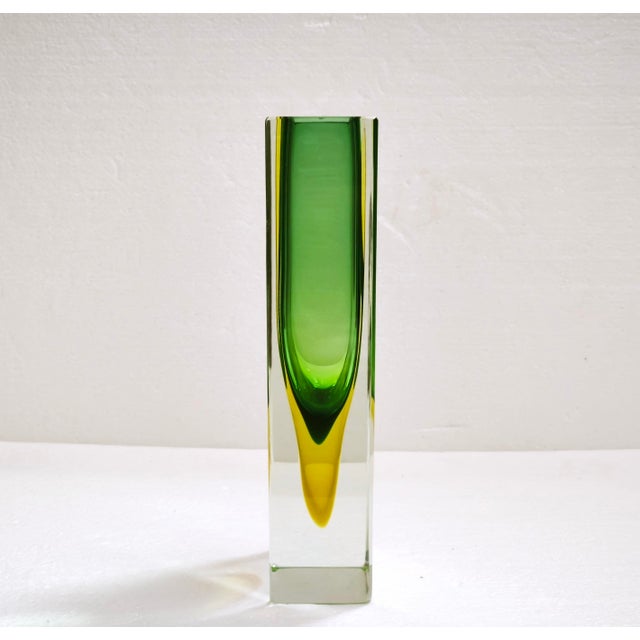 Large Vintage Rectangular Block Vase in Murano Sommerso, Italy, 1960s For Sale - Image 10 of 18