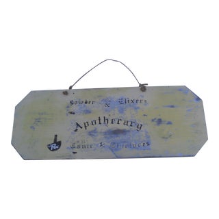 1980 Hand-Made Solid Wood Apothecary Sign For Sale
