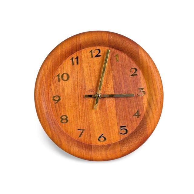 Vintage Wall Clock in Teak from Westminster Clocks For Sale - Image 9 of 9