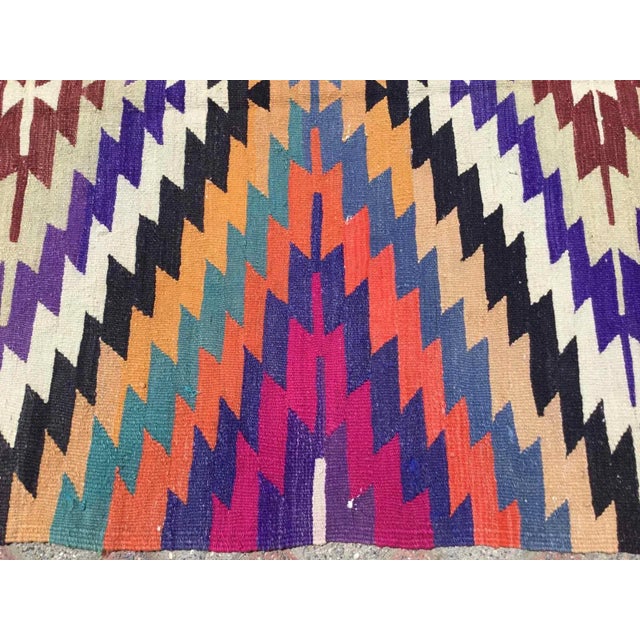 1960s Modern Diamond Design Kilim Rug, 59" X 39" For Sale - Image 5 of 11