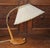 Mid-Century Adjustable Walnut Table Lamp with Brass Fittings and Fabric Shade from Temde, 1960s, in Very Good conditions....