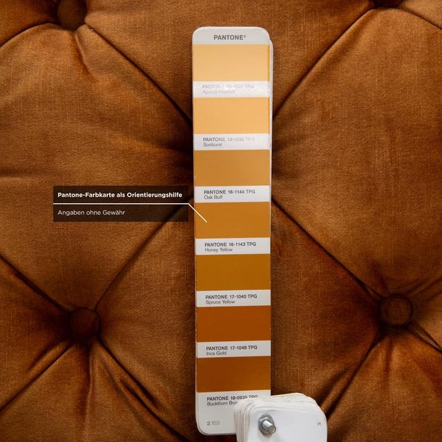 Gold Chesterfield Armchair in Gold, Yellow and Ochre Fabric from Kare Design For Sale - Image 8 of 14