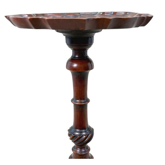 Antique George III Mahogany Kettle Stand with Piecrust Top, 1760 For Sale - Image 4 of 12