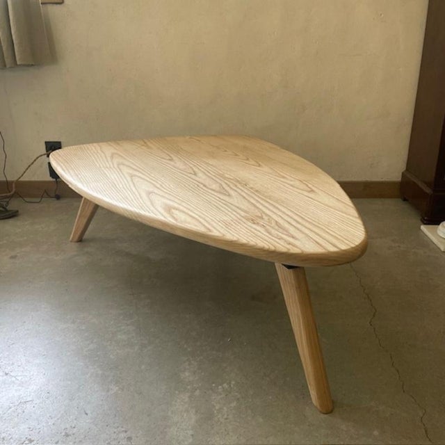 Triangular Coffee Table in Wood For Sale - Image 6 of 6