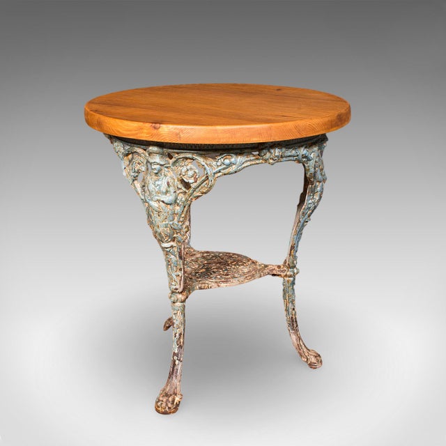 Late 19th Century Antique Tavern Table, English, Pine, Cast Iron, Britannia, Pub, Victorian, 1880 For Sale - Image 5 of 12
