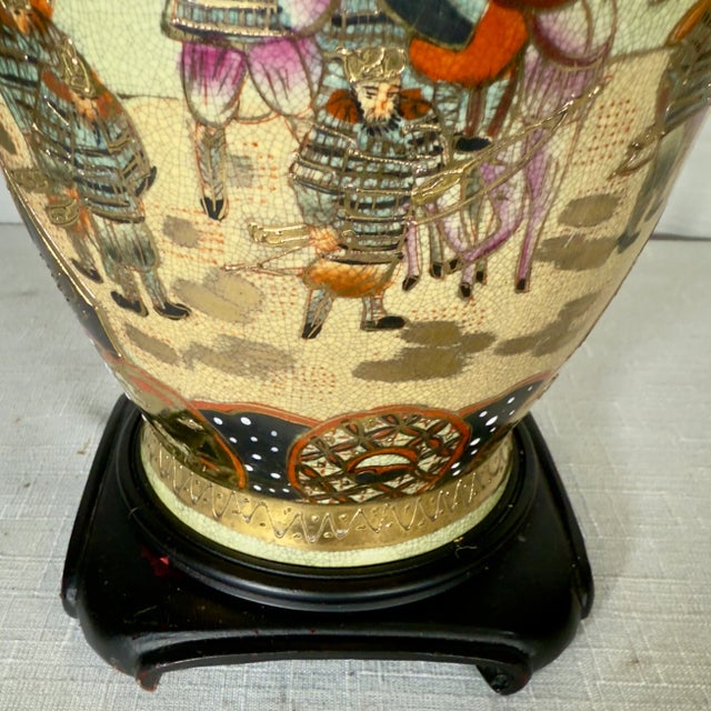 1970s Satsuma Style Chinoiserie Lamp by Turtle and Crane For Sale - Image 15 of 17