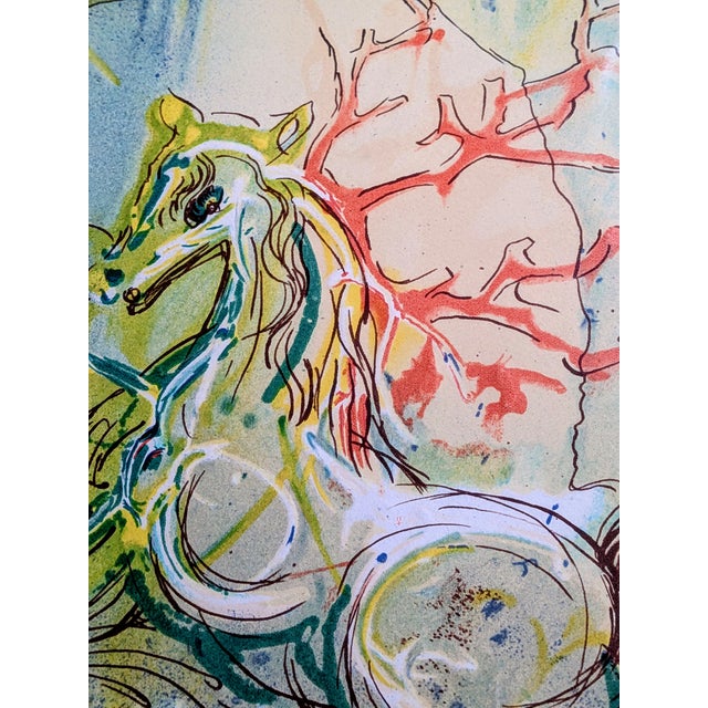 Salvador Dali, Neptune, Original Hand Signed Color Lithograph and Relief on Paper, 1983 For Sale - Image 7 of 12