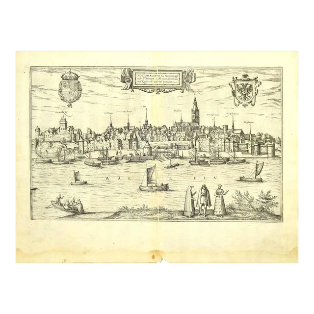Franz Hogenberg - Map of Nijmegen - Etching - Late 16th Century For Sale