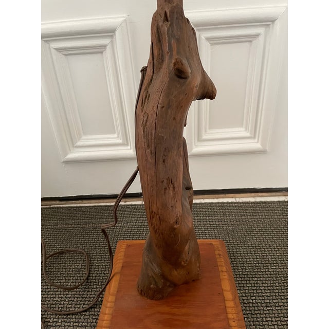 Vintage Handmade Wood Lamp For Sale - Image 12 of 12