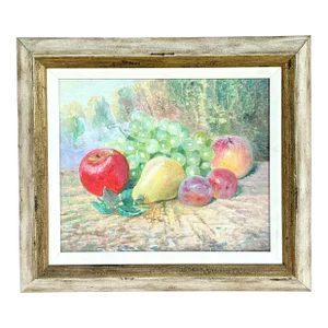 Vintage Boho Original Still Life Oil Painting on Canvas