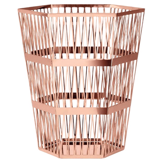 Small Tip Top Paper Basket with Copper Finish by Richard Hutten For Sale