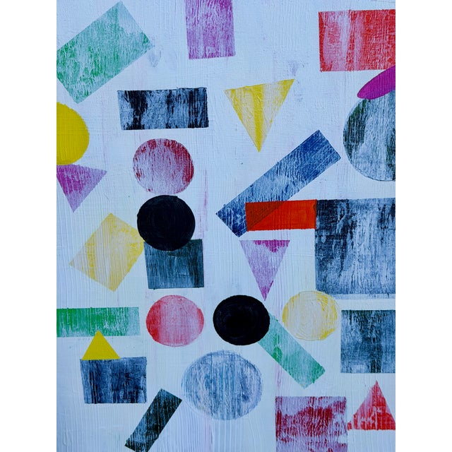 Original Kelly Styne Abstract Art Geometric California Oil Painting ...