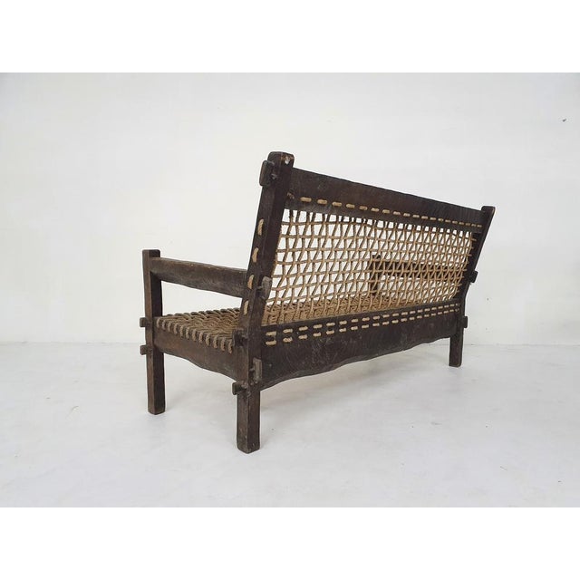 Dutch Oak and Rope Sofa, 1960s For Sale - Image 4 of 12