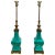 Lucious green glaze on the these vintage pagoda style Stiffel Lamps. Top of the line Lamp Company.