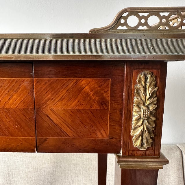 Antique 1890's Boin-Taburet Louis XVI Marquetry Salon Table Napoleon III France For Sale - Image 14 of 17