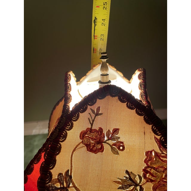 Vintage Victorian Table Lamp by Handley Industries & Lavish Lamps Beaded Fringe Shade For Sale - Image 15 of 16