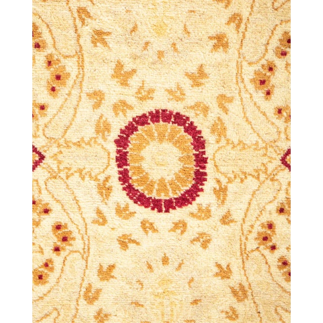 Traditional Mogul, One-of-a-Kind Hand-Knotted Area Rug in Ivory, 6' 1" x 6' 1" For Sale - Image 3 of 8