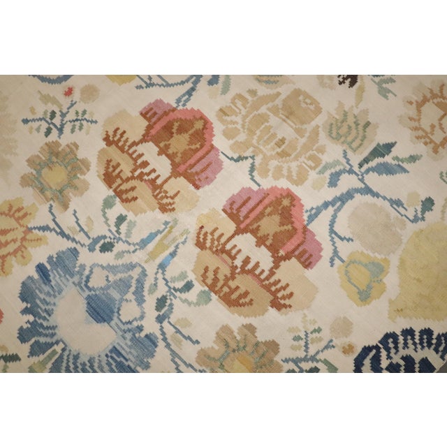 Art Deco Late 19th Century Zabihi Collection European Besserabian Balkan Kilim - 5'7" x 9'3" For Sale - Image 3 of 11
