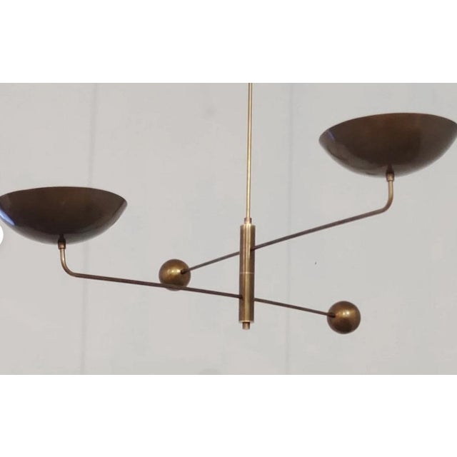Mid-Century Modern Vintage Hanging Light in Brass, 1960s For Sale - Image 3 of 9