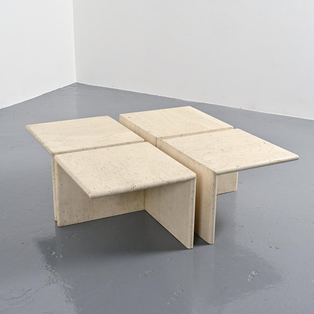 Travertine Coffee Tables, Italy, 1970s, Set of 4 For Sale - Image 6 of 15