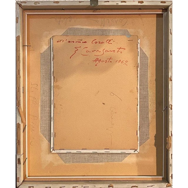 Cavasanti, Court Interior, 1962, Oil Painting on Panel, Framed For Sale - Image 6 of 7