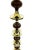 Mid-Century Floor Lamp with Wood and Brass Stem For Sale - Image 3 of 8