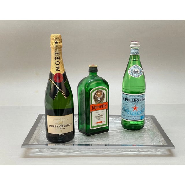 Mid-Century Italian Crystal Acrylic Glass and Chrome Tray, 1970s For Sale - Image 16 of 17