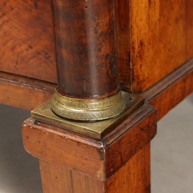 Wood Empire Chest of Drawers in Mahogany Feather For Sale - Image 7 of 12