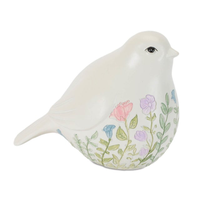 Kenneth Ludwig Chicago Etched Floral Bird Figurine (Set of 6) For Sale - Image 4 of 5