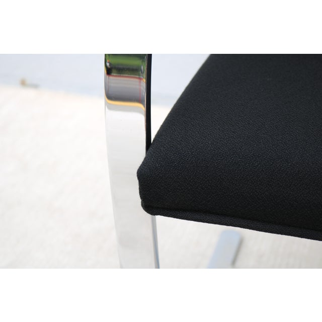 Ludwig Mies Van Der Rohe Brno Flat Bar Chairs in Black Fabric by Gordon - A Pair For Sale - Image 15 of 18