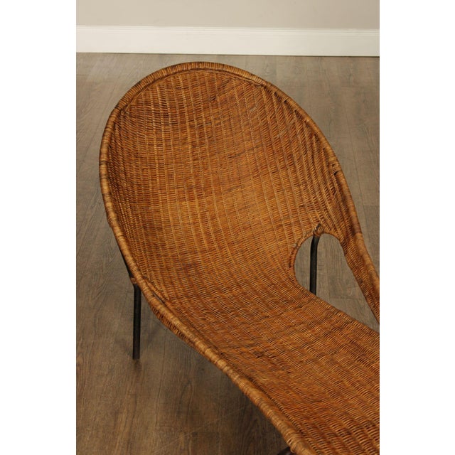 Francis Mair Attributed Mid Century Modern Wicker Lounge Chair For Sale - Image 9 of 18