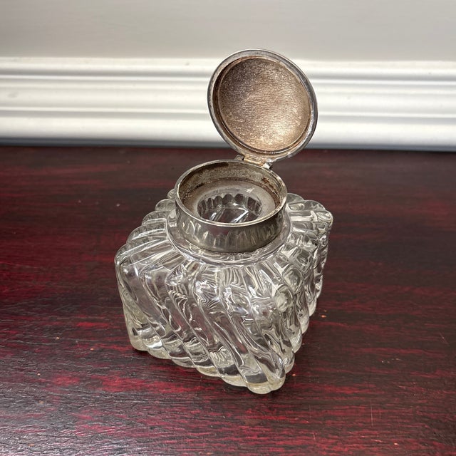 Late 19th Century Antique Crystal Ink Well For Sale - Image 5 of 9