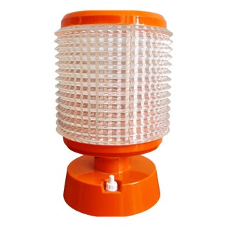 Vintage Table Lamp in Orange and Transparent Plastic, 1960s For Sale