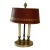 Early 20th Century Small Double Bouillotte Lamp With Red Tole Shade For Sale