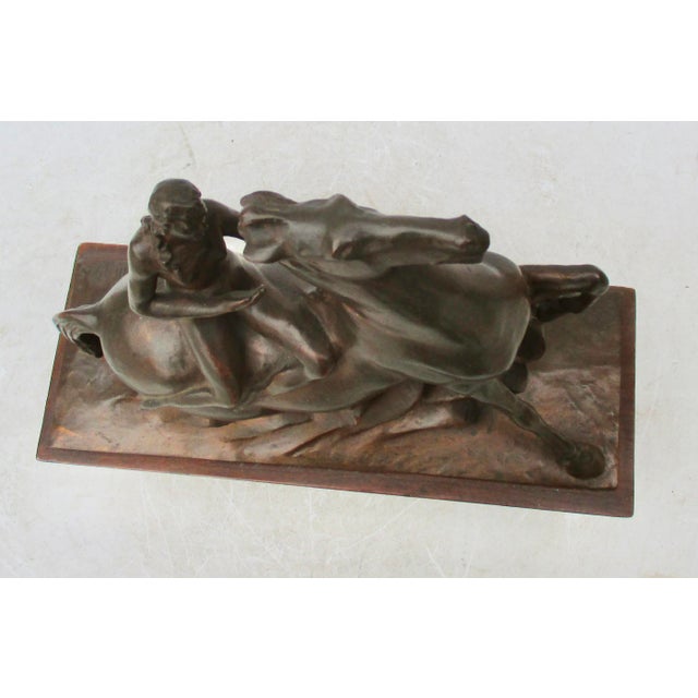 Maiden on Sea Horse" Dated 1925 by Karl Wahl For Sale - Image 9 of 10