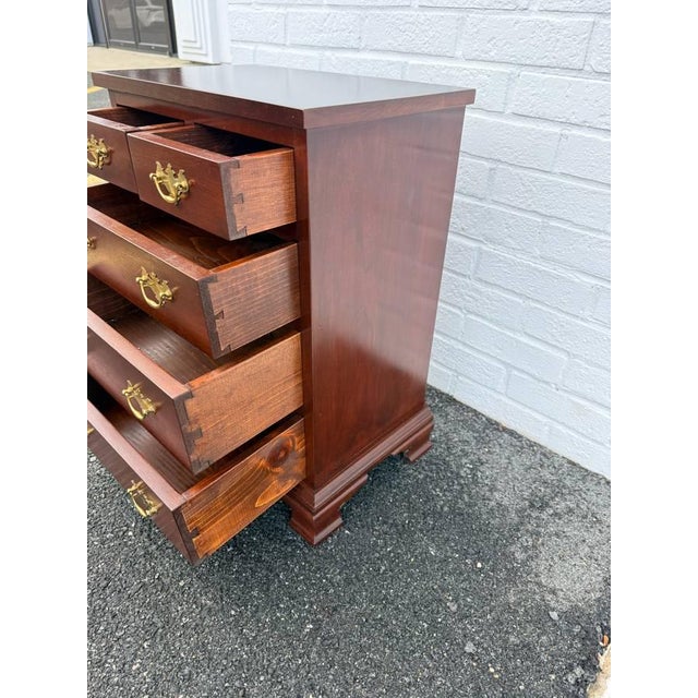 Vintage Chippendale Style 5 Drawer Nightstand by Tom Selly For Sale - Image 11 of 13