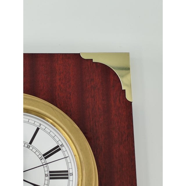 Staiger Maritime Wall Clock in Brass and Wood, 1970s For Sale - Image 4 of 8
