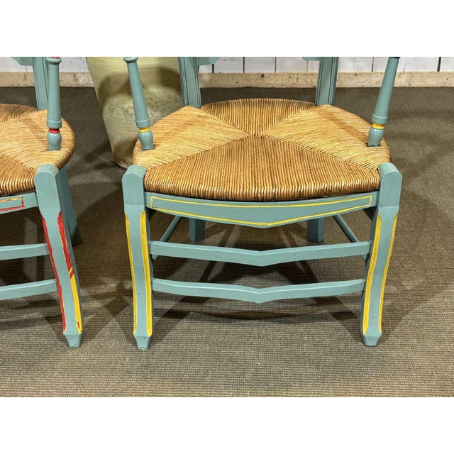 Rustic Beechwood Armchairs with Straw Seats, 1930s, Set of 2 For Sale - Image 6 of 17