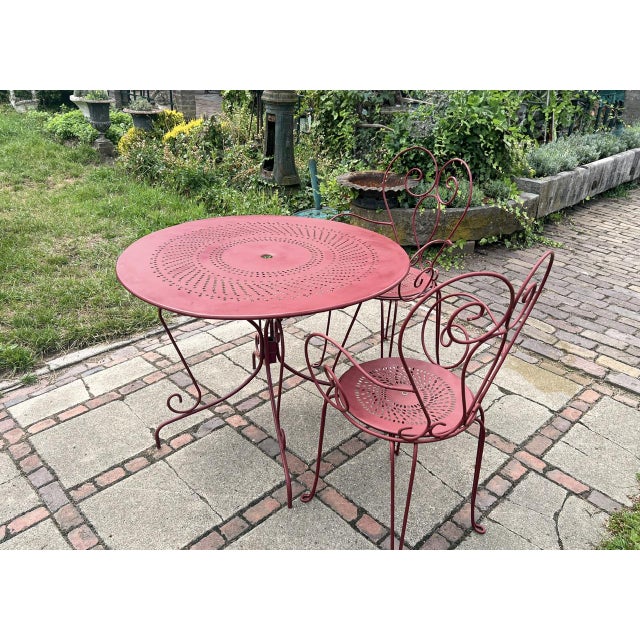 1940s Wrought Iron Garden Table and Chairs, 1940s, Set of 5 For Sale - Image 5 of 13