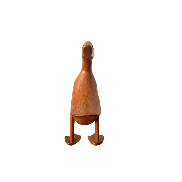 Mid 20th Century Mid 20th Century Duck Hand-Carved Natural Wooden Duck Sculpture – Organic Modern Folk Art Figurine, Sustainable Bamboo Root Decor For Sale - Image 5 of 17