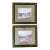 Vintage Framed English Fox Hunting Scene Art Prints Burlwood Frame - Set of 2 For Sale