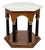 Vintage Neoclassical Marble Top Column Hexagon Side Table For Sale