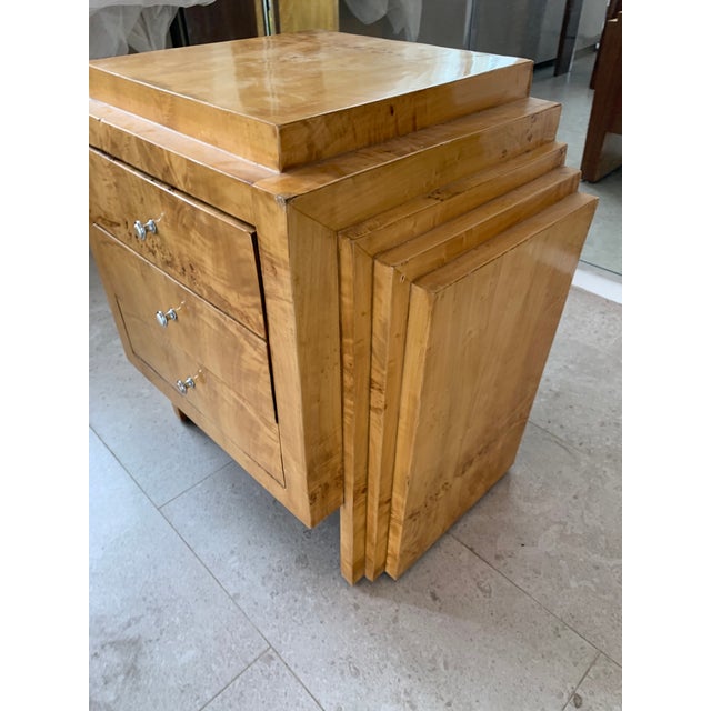 Mid-Century Art Deco Burl Wood Side Table or Night Stand For Sale - Image 9 of 12