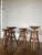 Set of 4 screw-on wooden stools. Beautiful patina, perfect for a woodsy and natural decoration.