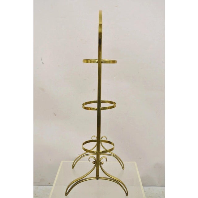 Vintage Italian Mid Century Modern Brass 3 Tier Muffin Pastry Cake Stand For Sale - Image 10 of 10