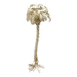 Hollywood Regency Style Life-Size Tole Palm Tree Floor Lamp For Sale