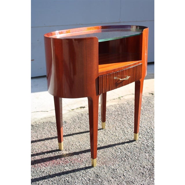 Oval Bedside Tables with Ducrot Glass Tops by Paolo Buffa, 1950, Set of 2 For Sale - Image 9 of 18
