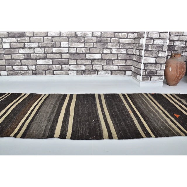 1950s Anatolian Hallway Stripe Kilim Runner For Sale - Image 10 of 10