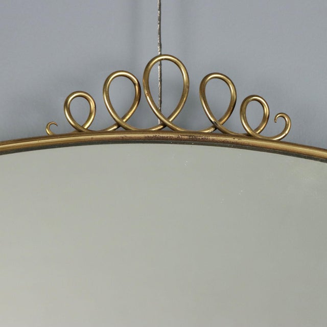 Vintage Mirror with Brass Frame, 1950s For Sale - Image 3 of 7